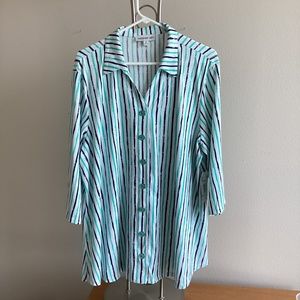 Artsy Southern Lady Striped Tunic 1X